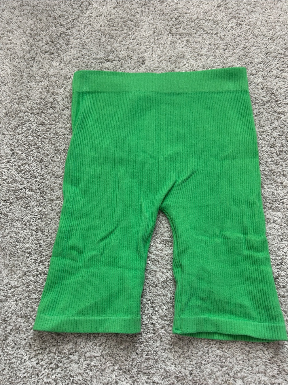 Zara Bright Green Ribbed Bike Shorts